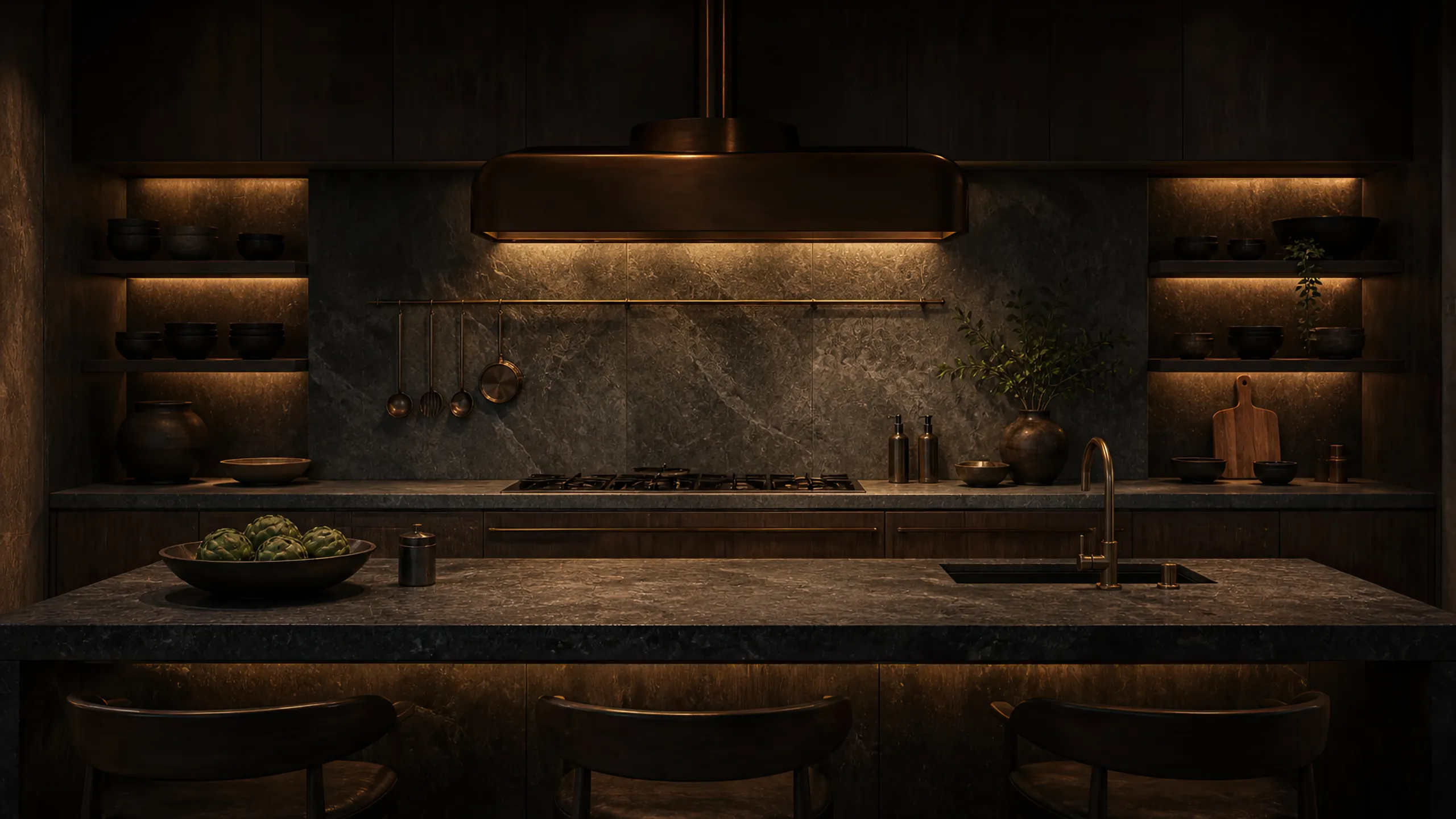The enclosed chef's kitchen
