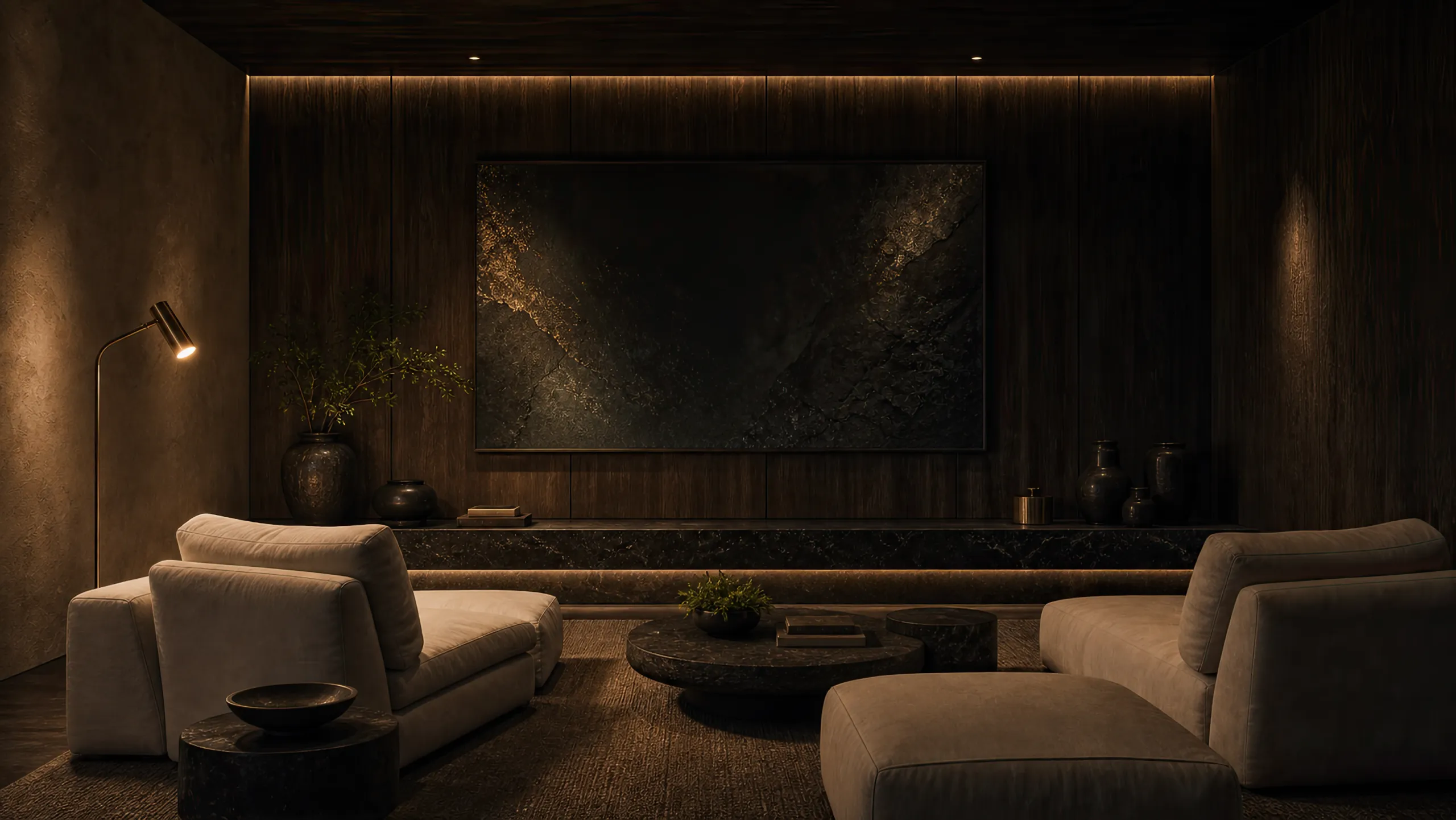 The enclosed media lounge